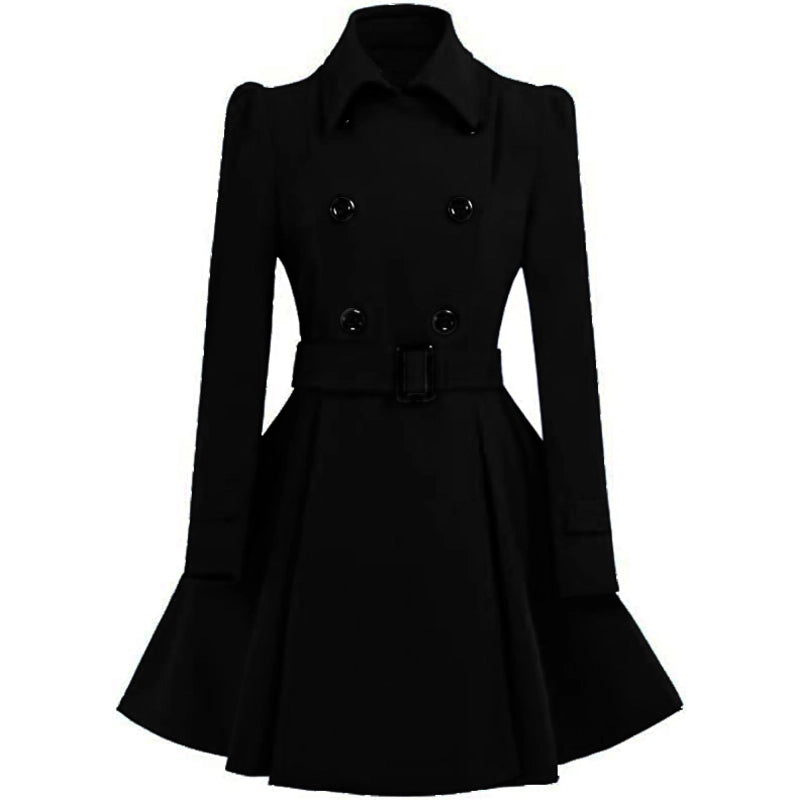Women Double Breasted Swing Pea Coat For Women Oversized Teddy Overcoat