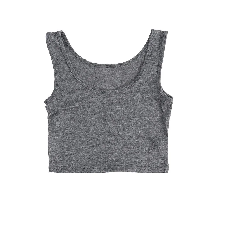 Women Fashion Sports Vest Tank Top Vest Camisole Crop Shirt T Shirt (Dark Grey) fitness tank top