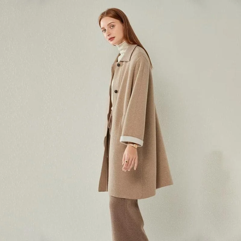 Women Pure Wool Coat Timeless Wool Coat