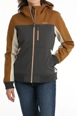 Women's Cinch Bonded Hoodie Double-Breasted Fleece Coat