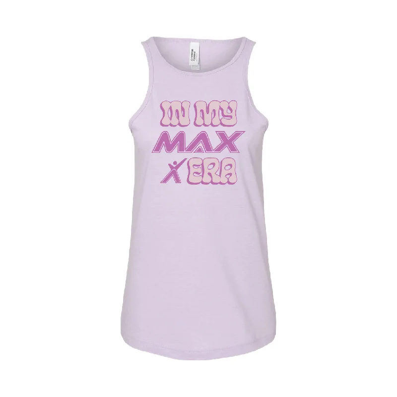 Women's "In My MAX Era" Tank - Heather Lilac Fur-Lined Vest Coat