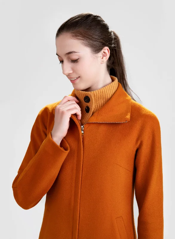 Women's Pure Cashmere Coat Military-Inspired Overcoat