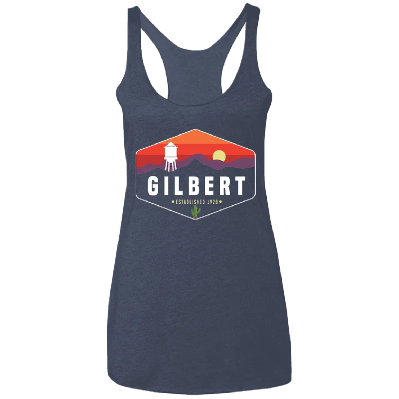 Women's Racerback Tank | Gilbert Sunset | Vintage Navy long tank top