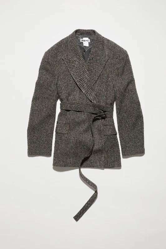 Wrap Blazer Women's Plaid Suit