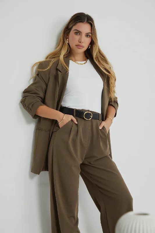 Zephyra Blazer - Taupe Women's Boutique Jacket