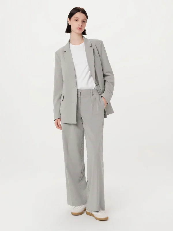 The Emma Low Waist Pant in Light Grey Utility Zip-Front Overalls