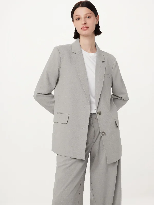 The Relaxed 2-Button Blazer in Light Grey Lightweight Flowy Overalls