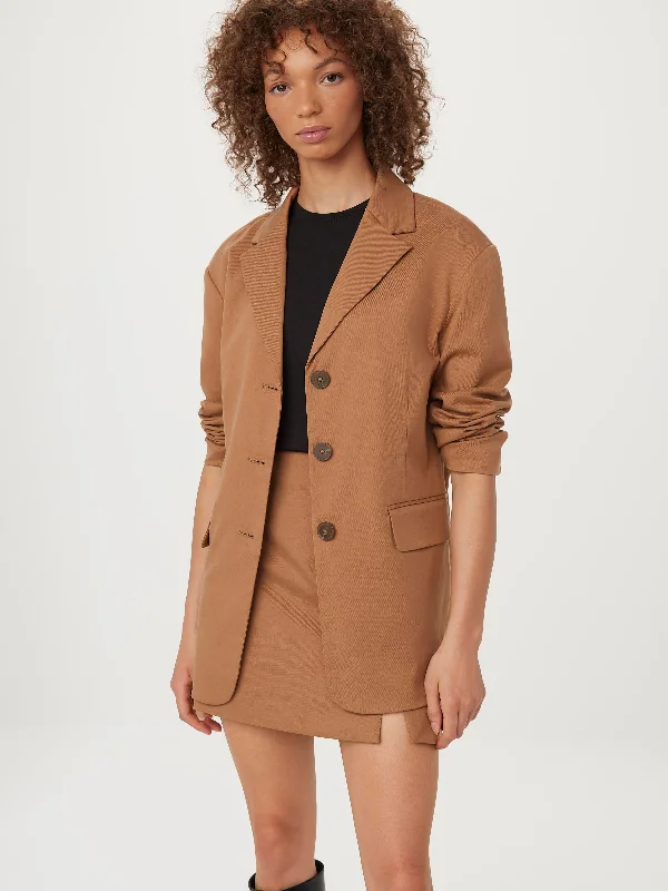 The Relaxed 3-Button Blazer in Nutmeg Layered Tee Jumpsuit