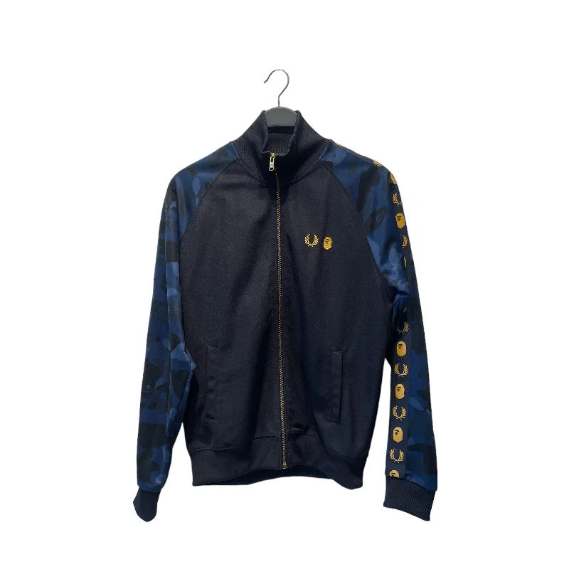 FRED PERRY/BAPE/Blouson/M/Camouflage/Nylon/NVY/ Button-Up Bomber Jacket
