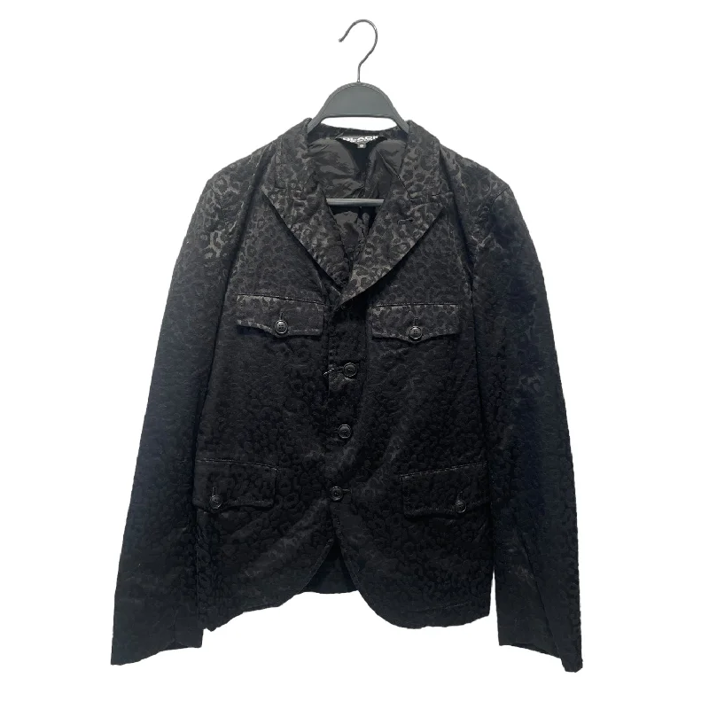 BLACK COMME des GARCONS/Blouson/S/Leopard/Cotton/BLK/ Edgy Moto Bomber
