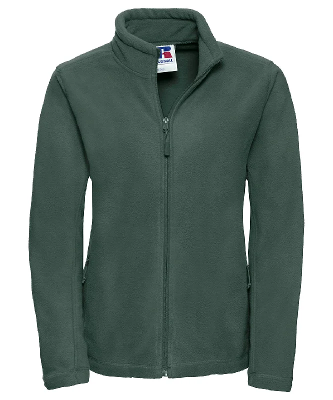 Bottle Green - Women's full-zip outdoor fleece Edgy Leather Overalls