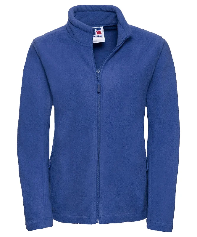 Bright Royal - Women's full-zip outdoor fleece Button-Front Denim Overalls