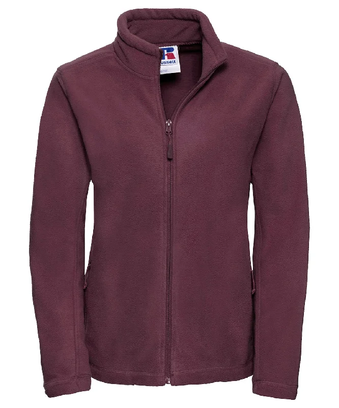 Burgundy - Women's full-zip outdoor fleece Lightweight Flowy Overalls