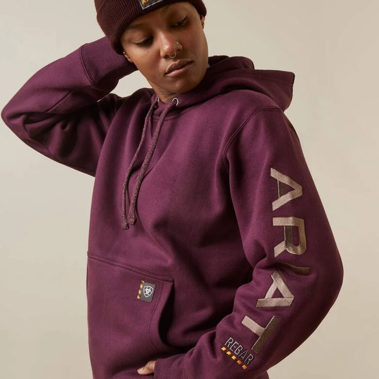 Ariat Women's Rebar Graphic Hoodie in Potent Purple Peppercorn (Available in Plus Sizes) Striped Casual Jumpsuit