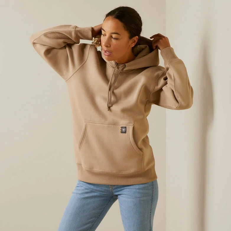 Ariat Women's Rebar Graphic Hoodie in String Alloy (Available in Regular & Plus Sizes) Loose Relaxed Jumpsuit