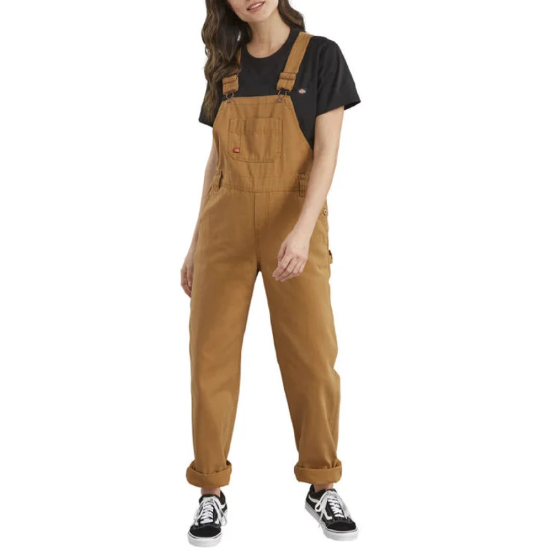 Dickies Women's Brown Duck Bib Work Overall - FB206 Laid-Back Lounge Overalls