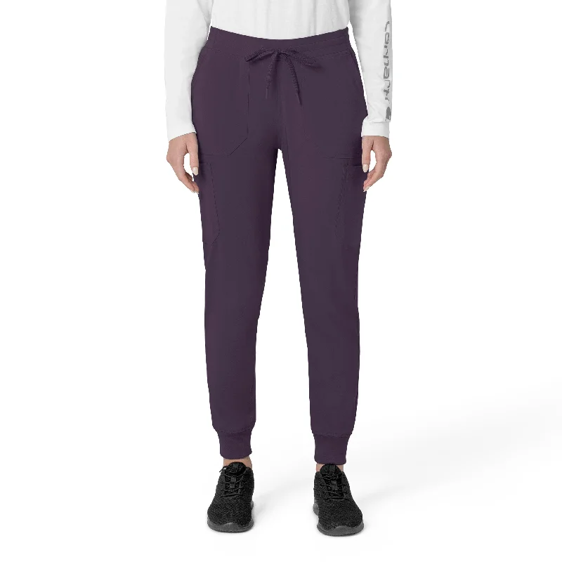 Carhartt Force Cross-Flex Women's Cargo Jogger Scrub Pant - Black Plum Belted Waist Jumpsuit