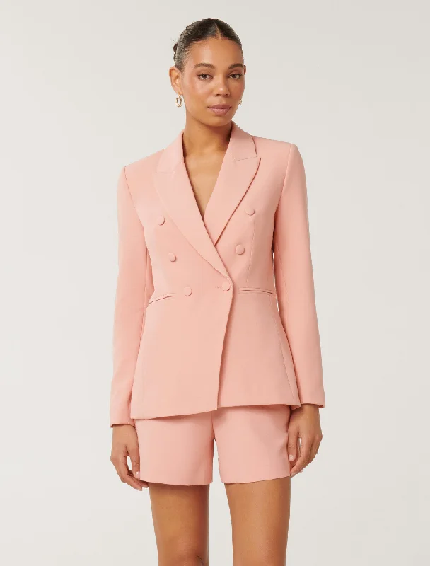 Chloe Double Breasted Blazer Casual Roll-Up Overalls