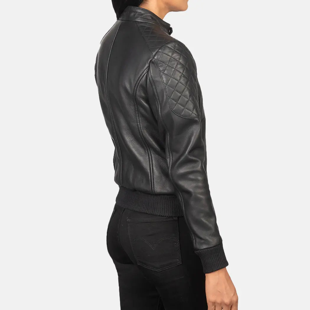City Varsity Leather Bomber Jacket for Women | Order Now Classic Bomber Jacket