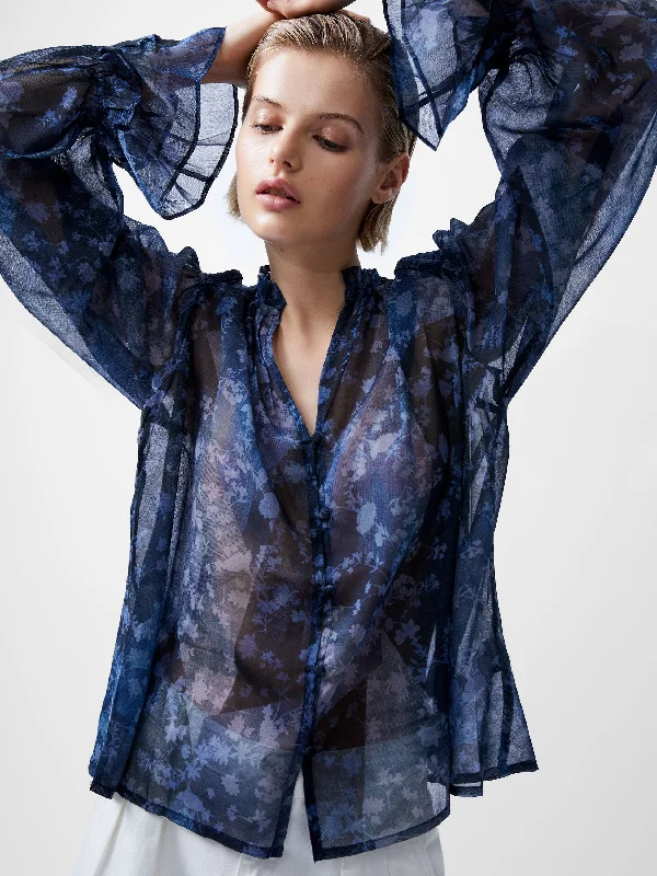 Dawn Recycled Hallie Crinkle Blouse Fitted Jean Jumpsuit