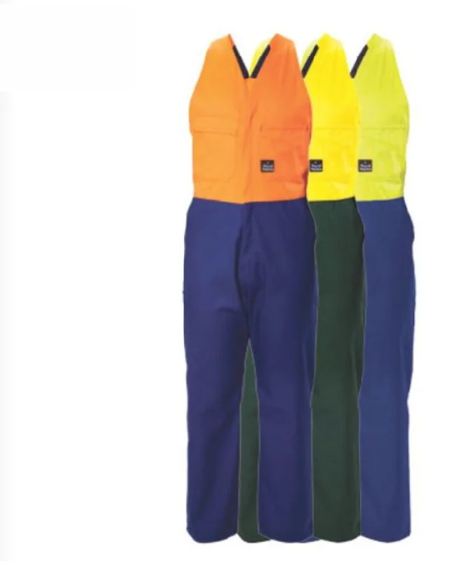 Easy Action, Polycotton, Hi Vis Conceal Zip Overall Urban Denim Jumpsuit