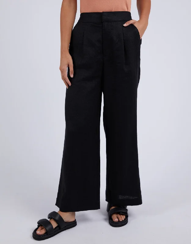 Elina Wide Leg Pant - Black Minimalist Long Overalls