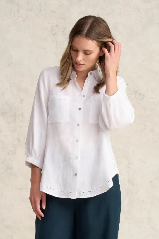 Essential Linen Shirt - White Utility Pocket Jumpsuit