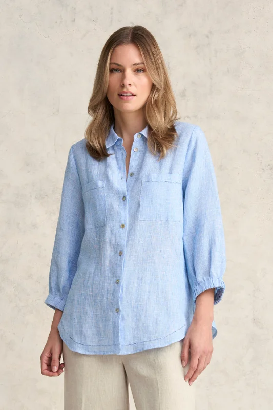 Essential Linen Shirt - Chambray Cross Dye Vintage Wash Jumpsuit