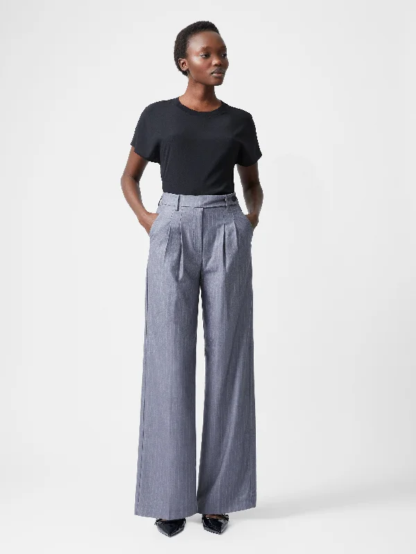 Fiorella Pinstripe Trousers Minimalist Cotton Overalls