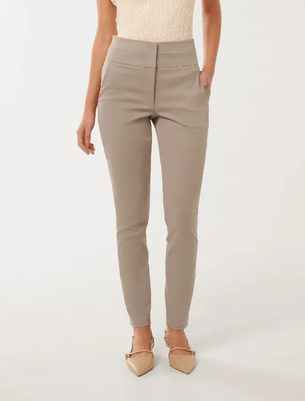 Georgia High Waist Full Length Pants One-Shoulder Elegant Jumpsuit