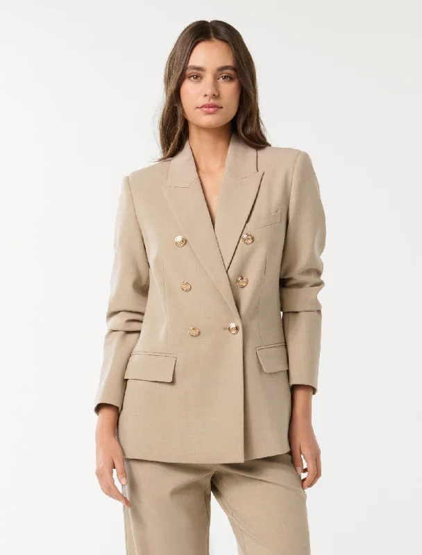Immie Double Breasted Blazer Elegant Tailored Jumpsuit