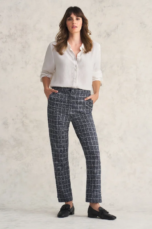 Ponte Check Pant Adjustable Strap Overalls