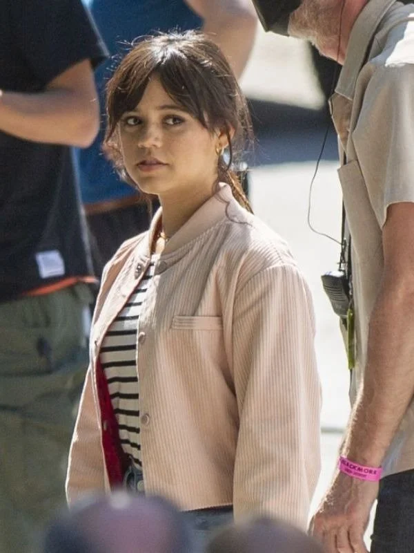 Jenna Ortega Scream 6 Pink Bomber Jacket Retro Baseball Bomber