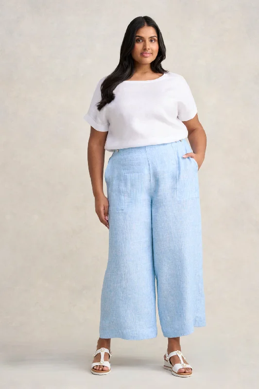 French Linen 7/8th Pant Oversized Casual Overalls