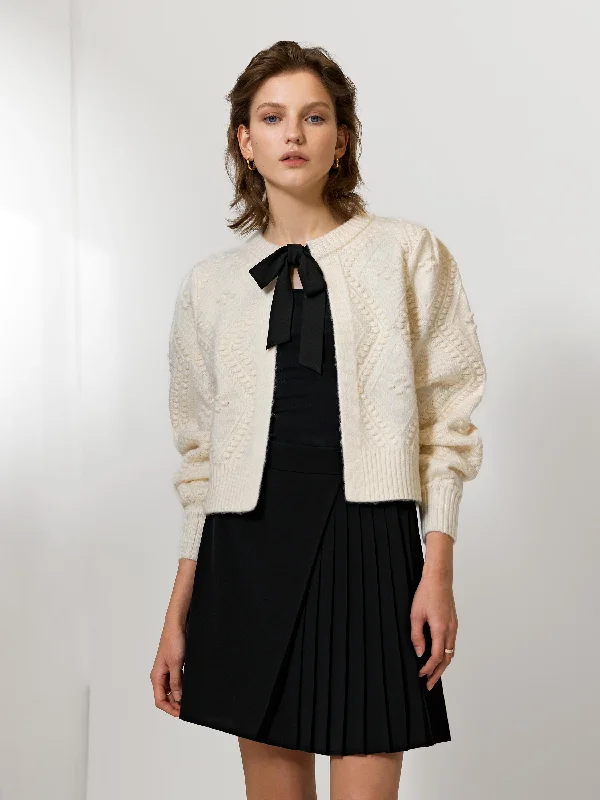 Kitty Recycled Bobble Bow Cardigan Relaxed Tencel Overalls