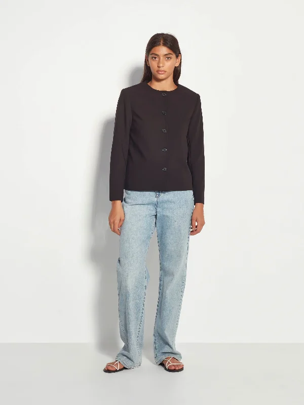 Mimi Jacket (Foundation Suiting) Black Lightweight Zip-Up Jumpsuit