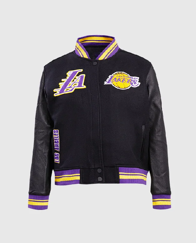 NBA Los Angeles Lakers Women's Varsity Jacket Nylon Jacket Polyester Jacket Spandex Jacket