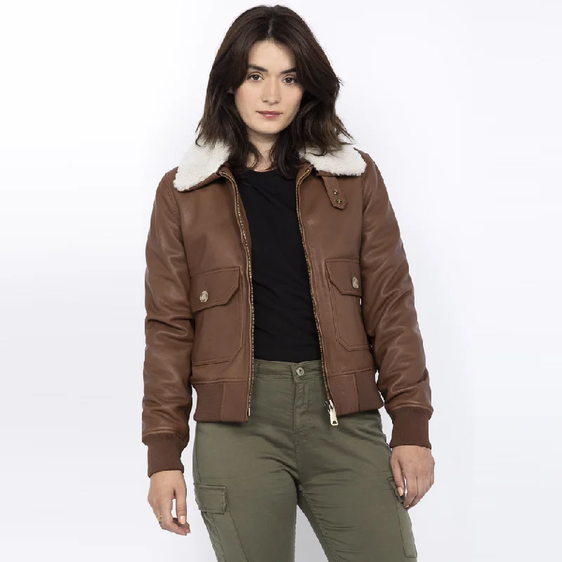 New Sheepskin G-1 Flight Goat Leather Bomber Jacket, Quilted Puffer Bomber