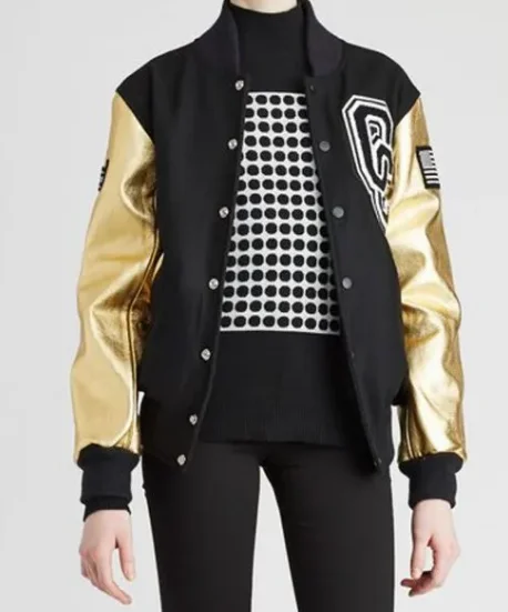 Opening Ceremony Beyonce Black and Golden Letterman Jacket Urban Utility Bomber