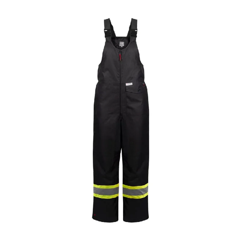 P&F Women’s High Visibility Insulated Waterproof CSA Safety Bib Overalls - PF-9001 Black Soft Terrycloth Romper