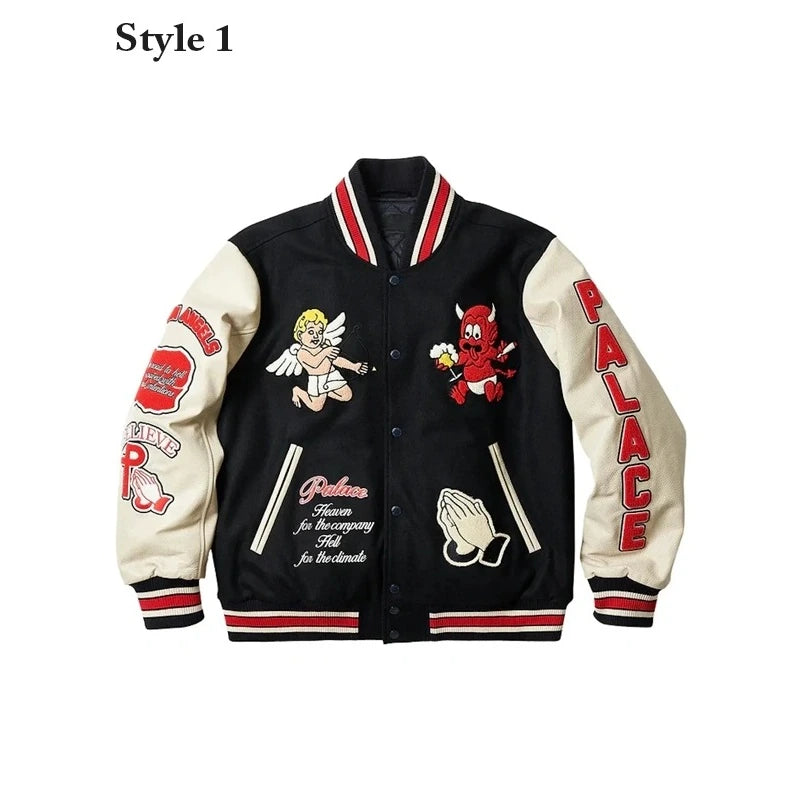Palace Fallen Angels Varsity Jacket Black Lightweight Zip Bomber
