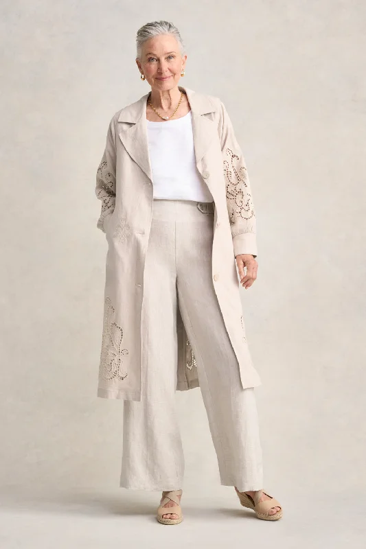 Embroidered Trench Coat Ripped Street Overalls