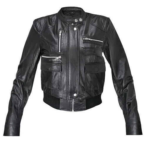 Super Suede Women Bomber Leather Jackets Collared Jacket Crew Neck Jacket Turtle Neck Jacket