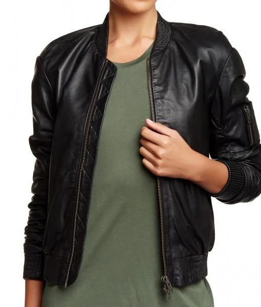 Super Timmy Women Bomber Leather Jackets Collared Jacket Crew Neck Jacket Turtle Neck Jacket