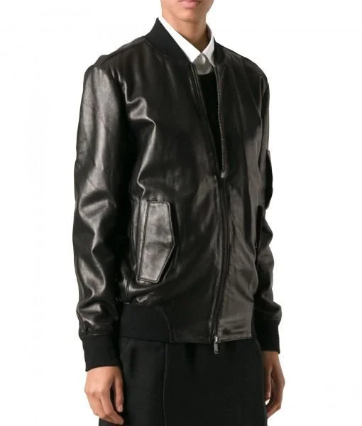 Super Wede Women Bomber Leather Jackets One-Shoulder Jacket Off-the-Shoulder Jacket Asymmetrical Jacket