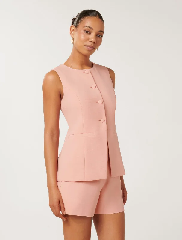 Tahlia Waistcoat Asymmetric Shoulder Overalls