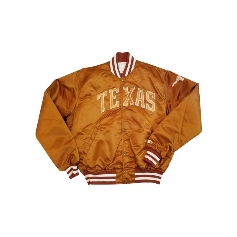 Texas Longhorns Satin Bomber Jacket Soft Fleece Bomber