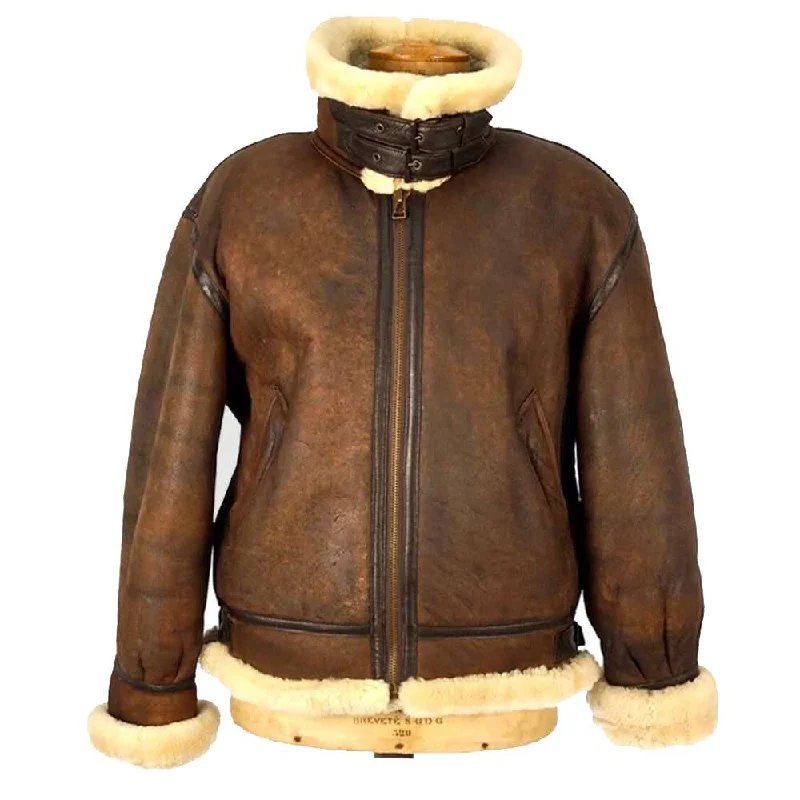B3 Bomber Pilot Leather Jacket Notch Collar Jacket Peter Pan Collar Jacket Cowl Neck Jacket