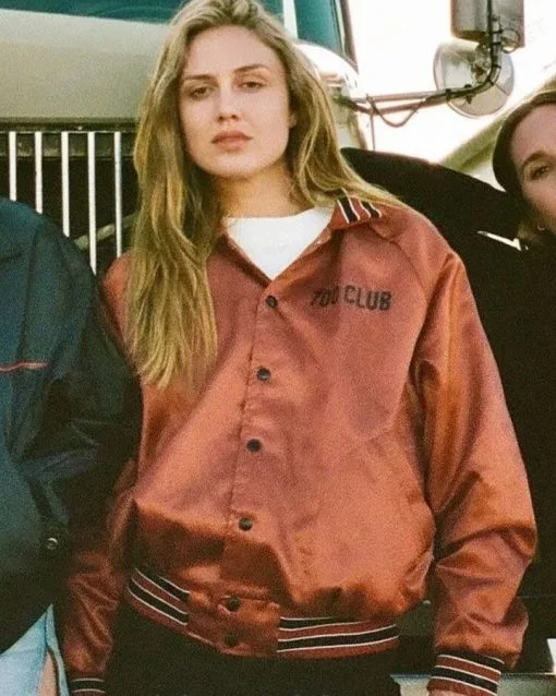 Virginia Rand Candy Land Bomber Jacket Faux Leather Bomber