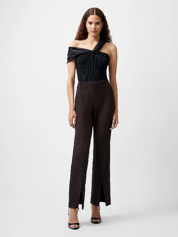 Whisper Front Split Trousers High-Neck Overall Dress